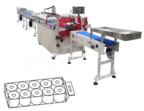 XY-AI-398A Hot Sale Semi Automatic Multi Rolls Toilet Paper Bundle Packing Machinery Price (1) XY-AI-398A حار بيع شبه التلقائي متعدد لفات ورق التواليت حزمة آلات التعبئة السعر (1)